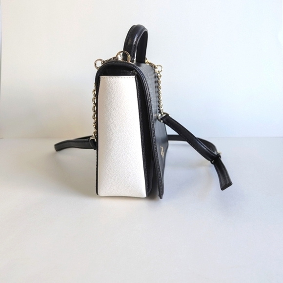 Kate Spade Patterson Drive Medium Maisie Convertible Crossbody Handbag Blk Ivory - Picture 3 of 16